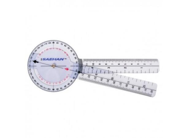 Goniometer SAEHAN 20 cm. Plexiglas 0° til 360° pr 1°